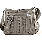 ELDA Purses for Women Pocketbooks Soft PU Leather Ladies Crossbody Purse Multi Pocket Shoulder Bag