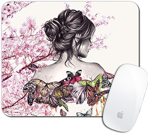 Royal up Beautiful Girl Custom Mouse Pad Gaming Mat Keyboard Pad Waterproof Material Non-Slip Personalized Rectangle Mouse pad (9.4x7.8x0.08Inch)