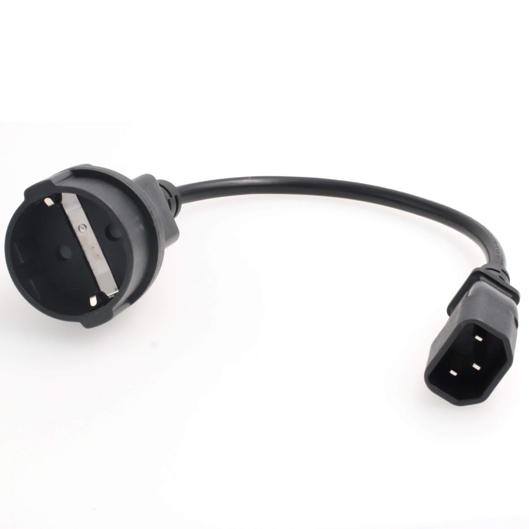 DRRI IEC C14 Male Plug to CEE 7/7 European Female Schuko Socket Extentional Short Lead Cable for UPS PDU