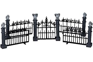 Lemax Miniature Spooky Town Halloween Gargoyle Fence (Set of 5)