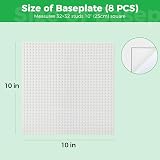 Lekebaby 8 Pack Peel and Stick Building Base Plates 10x10 White ABS view 8