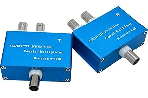 LOVE69TOYS 2CH HD Video Coaxial Multiplexer, AHD/CVI/TVI Compatible, HD Coaxial Cable Saver | Plug & Play for 2 Cameras via 1 Cable