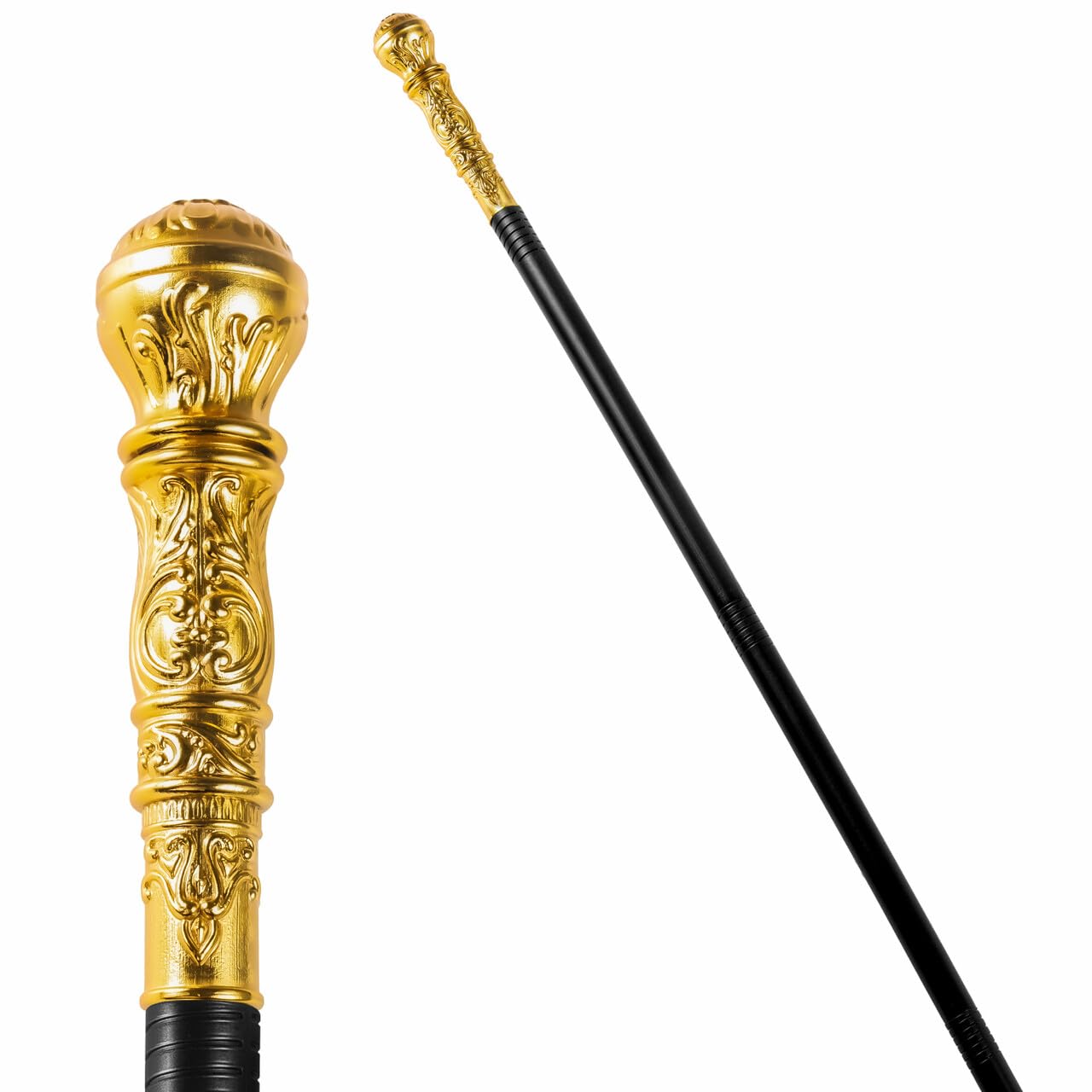 Spooktacular Creations Gold halloween Costume Walking Cane Prop Stick, Vintage Magician Cane Costume Accessories for Halloween Party Pretend Costume