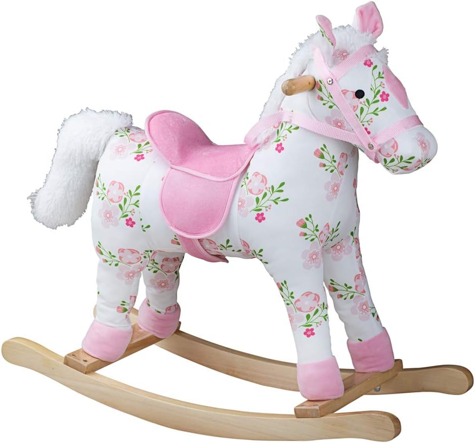 floral rocking horse