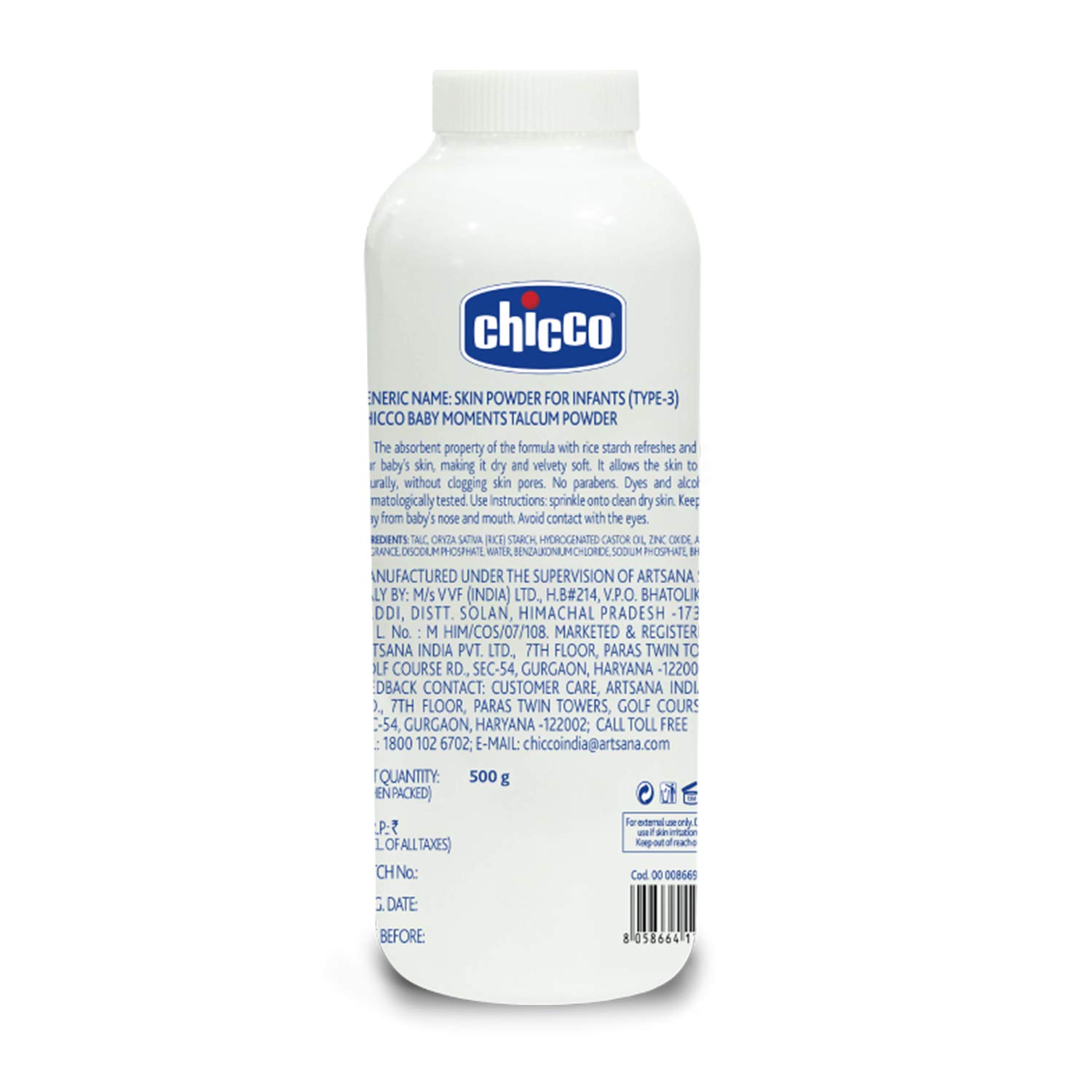 chicco baby powder 500g