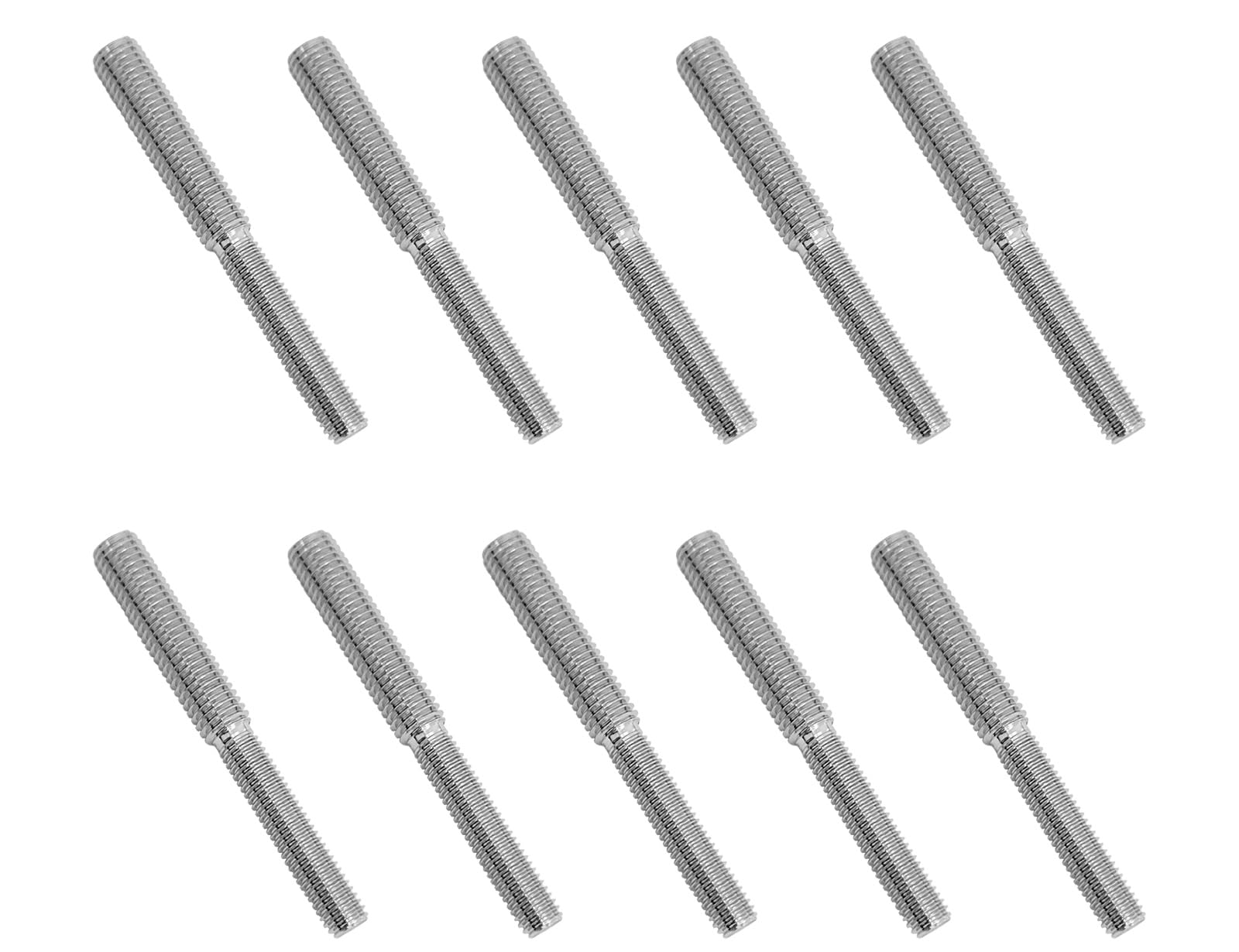 10x 80mm Double End Threaded Stud Screw Bolts 304 Stainless Steel Reduction Thread Adapter for Structural Columns Fasteners (M8 to M10)