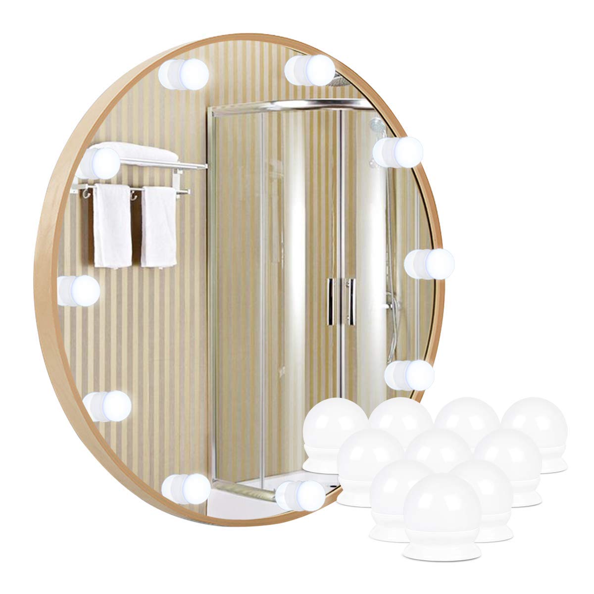 Zoyjitu Led Make Up Lights Usb Mirror Lights With 10 Bulbs For Make Up Mirror Hollywood Vanity Lights 3 Colors 10 Adjustable Brightness Dressing Table No Mirror Led Vanity Mirror Lights