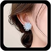 Shiruier Boho Acrylic Flower Earrings for Women Unique Colorful Resin Flower Stud Bride Wedding Earring Plumeria Floral Petal Earrings Statement Dopamine Happy Summer Floral Earring Jewelry Gift