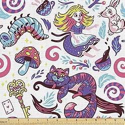 Ambesonne Alice in Wonderland Fabric by The