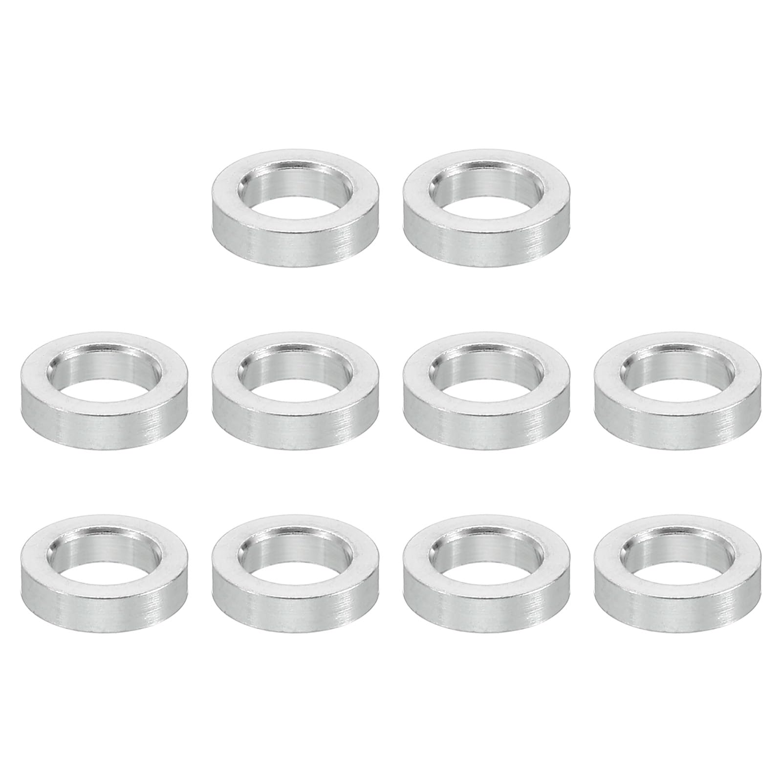 PATIKIL M5 Aluminum Spacers, 10 Pcs Metal Spacer Aluminum 5.2mm ID x 8mm OD x 2mm L Aluminum Spacer Screw Standoff Round for 1/5inch or M5 Screw Bolts