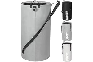 Chrislley 106L Extra Large Laundry Hamper with Drawstring Dorm Room Backpack Laundry Bag Collapsible Laundry Basket for College Students Travel Day Trip（Grey）