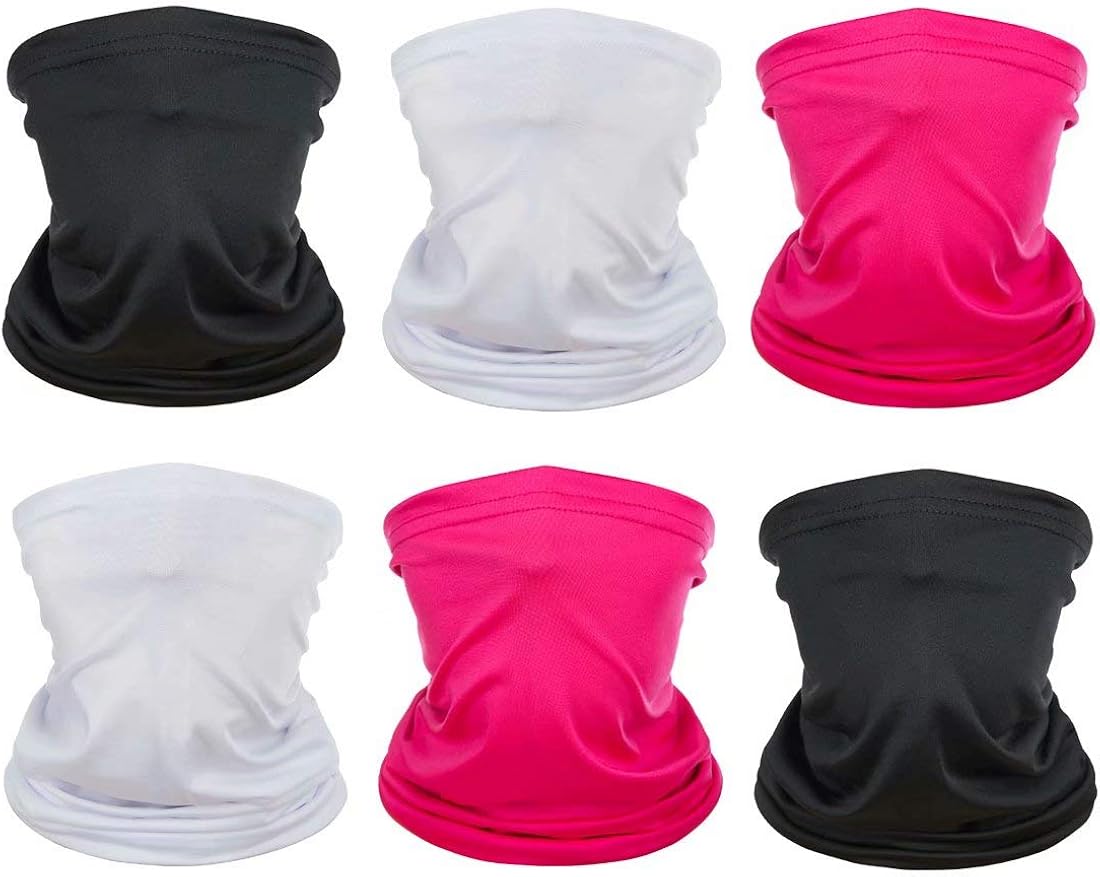 [6 Pack] Unisex Sun UV Protection Face Bandana, Reusable Washable Fabric Cloth Half Mask Scarf for Cycling Motorcycle Hiking, Breathable Neck Gaiter Balaclava Headwear for Men Women-4 at  Men’s Clothing store