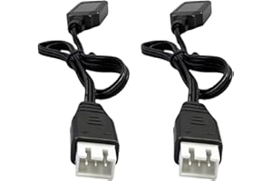 VBILUM RC Car Charger 7.4V Battery Charger with XH-3P Plug for SCX24 Truck, Rock Crawler, Orbee Gun, Gel Blaster, Splatter Ball Gun USB Charger Cable (2 Pack)