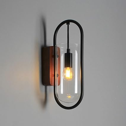 Amazon Susuo ブラケットライト 玄関灯 ポーチライト ガラス 船舶灯 ナチュラル 天然木 ウォールライト 現代 北欧風 モダン E14口金 スポットライト 居間照明 壁掛け照明 デスク ベッド サイドライト おしゃれ インテリア 室内 部屋 廊下 電球無し クリア色 Ss01