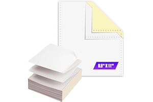 GEEGVV KDM 8821400, 2 Part Color Carbonless Dot Matrix Computer Paper 9-1/2'' X 11'' White/Canary, 1400/Carton