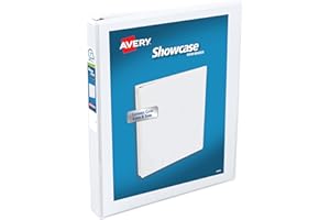 Avery Economy Showcase View 3 Ring Binder, 1 Inch Slant Rings, 1 White Binder (19601)