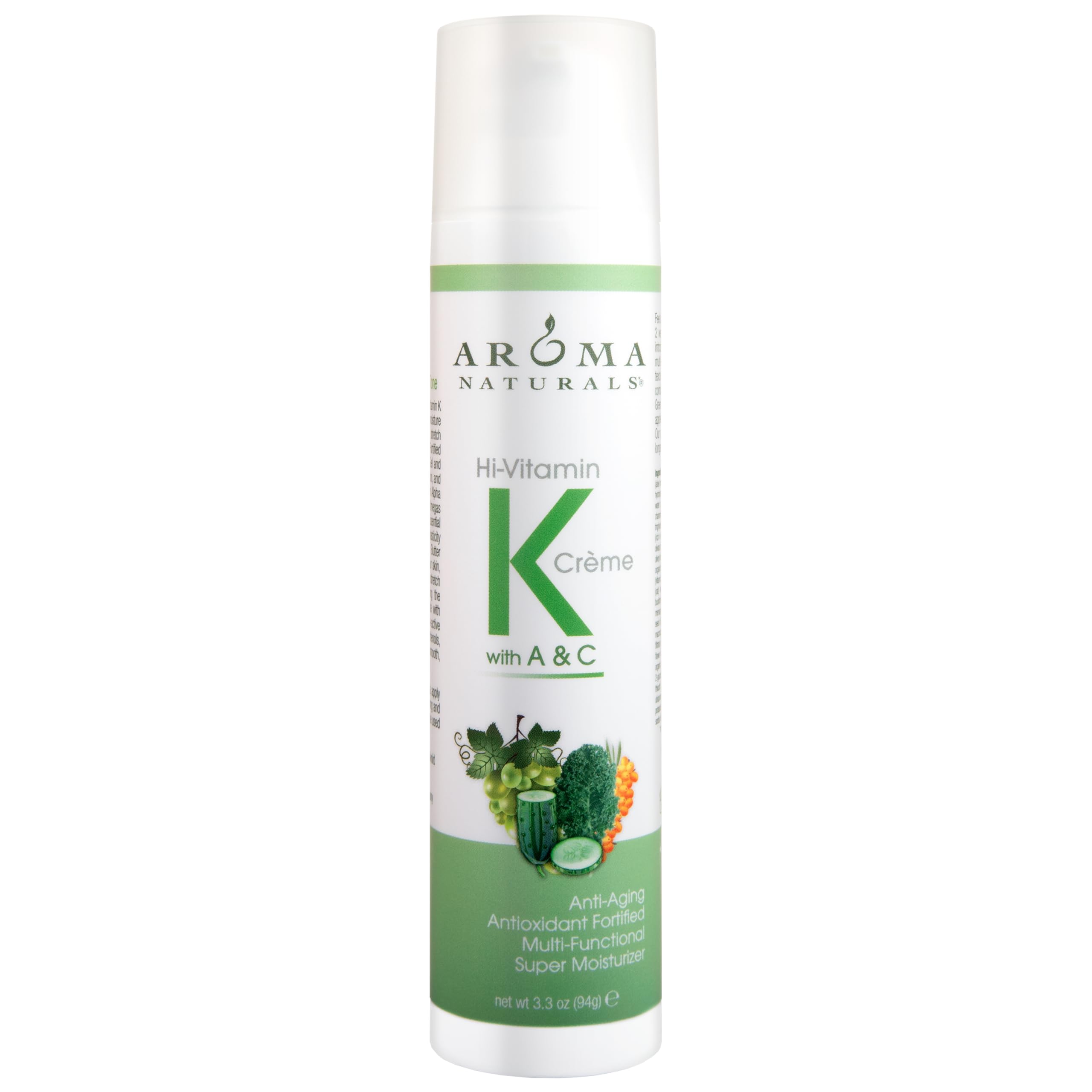 Aroma Naturals Vitamin K Creme (Super Moisturising, Eco-Airless Pump Bottle, 93ml)