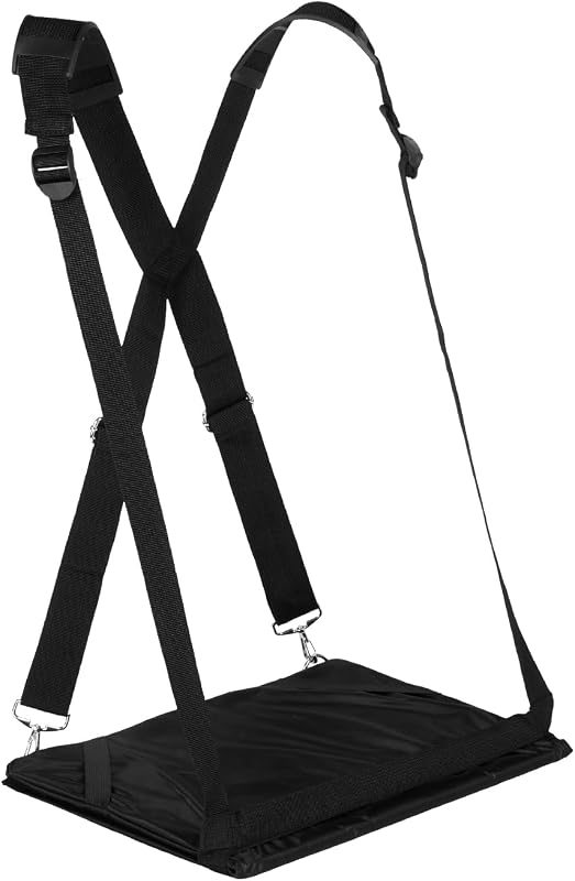 Imbracatura per Laptop - Scrivania per Computer Regolabile Nera da Passeggio - Compatibile con la Maggior Parte dei Portatili (fino a 14 pollici) - Inlcude Tappetino per Mouse in Memory Foam