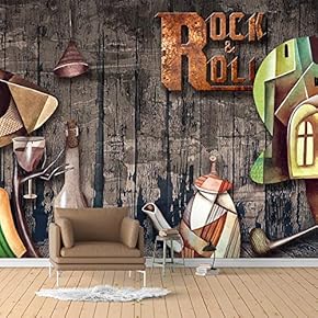 Wall Murals for Bedroom Vintage Bar Theme Removable Wallpaper Peel and Stick Wall Stickers - 66x96 inches