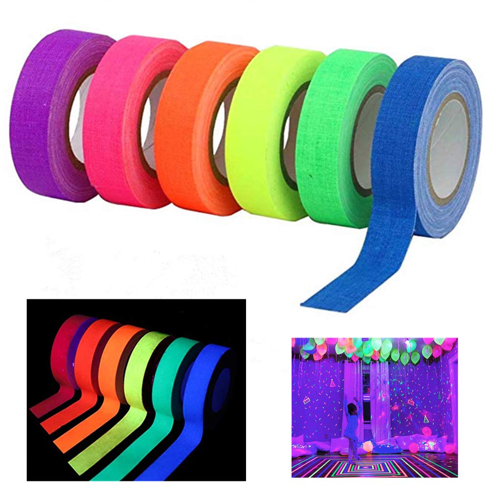 HopeWan UV Black Light Reactive Glow in The Dark Neon Gaffer