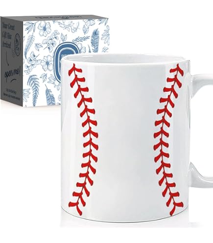 Tazza in ceramica con palla da baseball, ottima idea regalo o