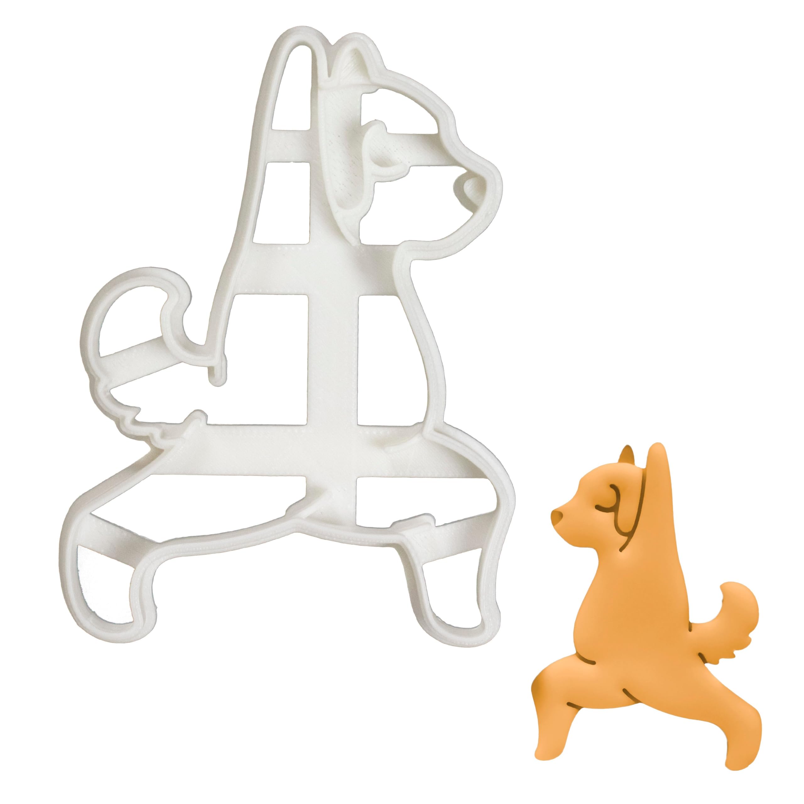 BAKERLOGY Yoga Dog Warrior Pose 1 Cookie Cutter - Detailed Biscuit Cutter Design for Baking and Crafts, Ideal on Fondant, Dough, Clay
