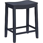 Hillsdale Fiddler Wood Backless Counter Height Stool with Saddle-Style Seat, Navy