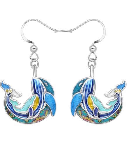 Shark Earrings With Genuine Paua Shell - Blue Silver Fish Hook Ocean Animal Jewelry For Women
