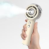Hotsales Portable Misting Fan, Handheld Turbo Fan with Mist, 6000mAh Battery Rechargeable Personal Fans Mister 4-Speed, 25ml Water Spray Tank, Gifts for Women Men Home Office Travel Outdoor Camping