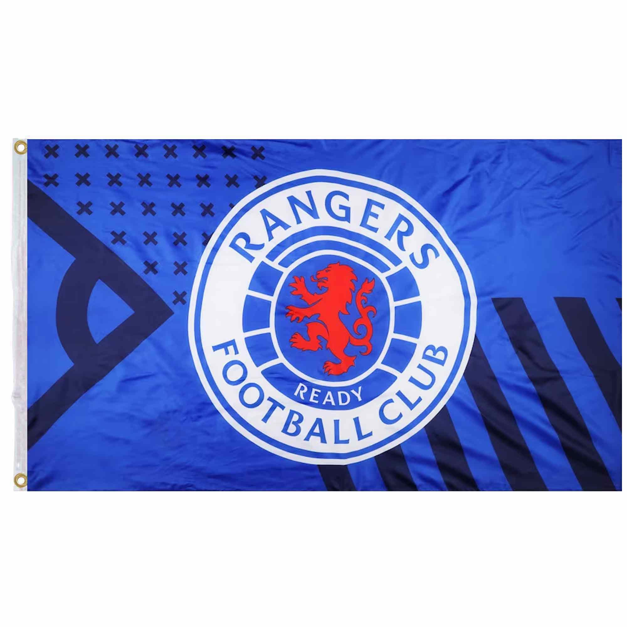 GIFTS 4 ALL Official Rangers Football Crest Banner, Giant Rangers Club Crest Flag, Gers Club Flag