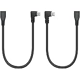 Short Micro USB Extension Cable 25cm/9inch,Left & Right Angle 90 Degree Micro USB Male to Female Charging and Data Sync Cable