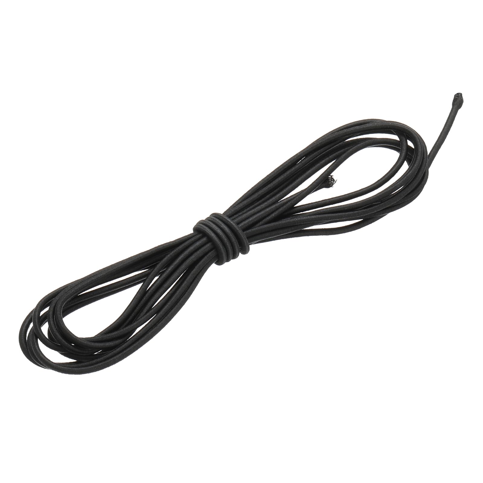 PATIKIL 1/8" x 10' Bungee Shock Cord, 3mm Thick Kayak Stretch String Rope Heavy Elastic Rope Marine Tie-Down Strap for Kayaking Boating Camping, Black