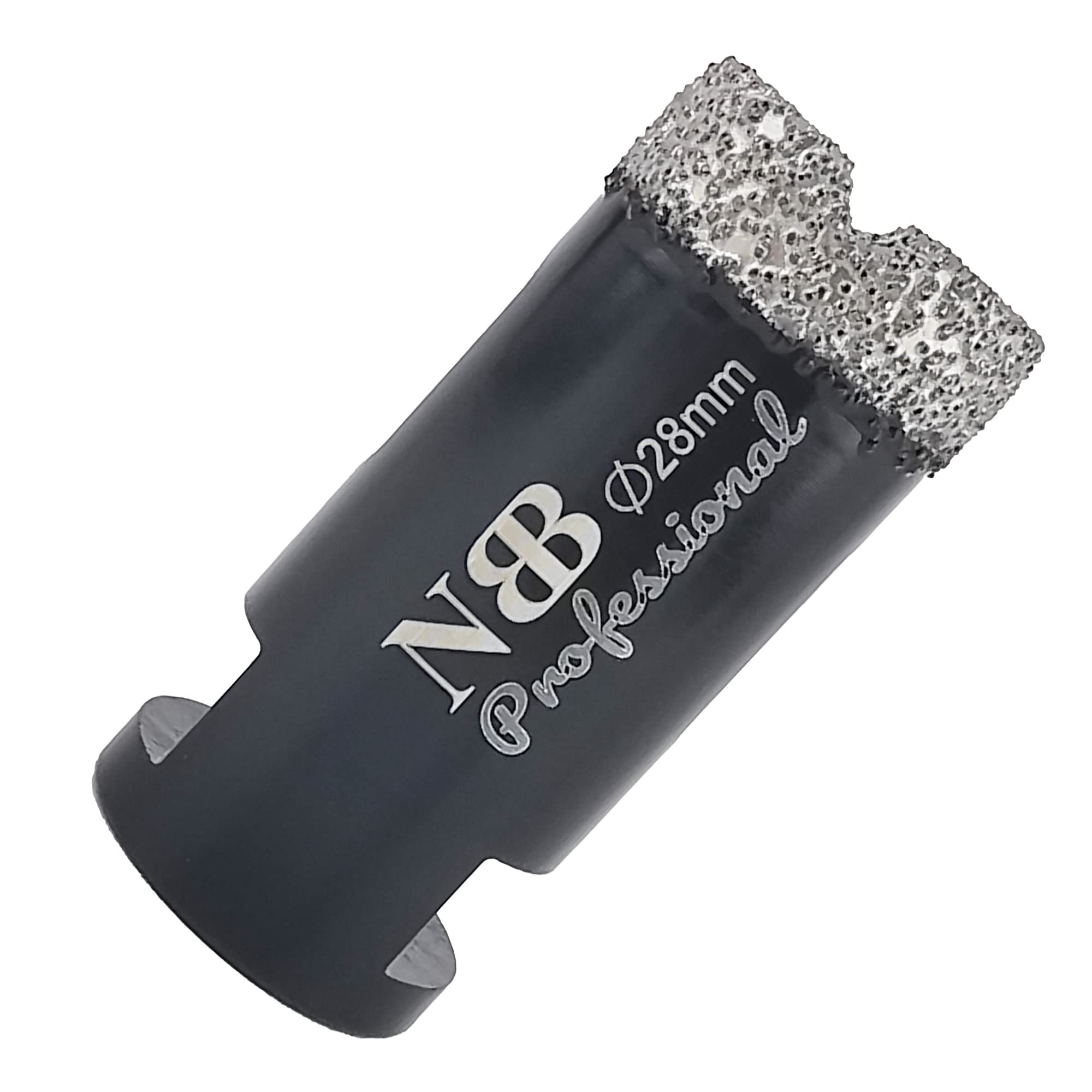NBB Vacuum brazed Diamond Hole Saw with M14, for Dry or Wet Drilling Professionally on Hard Porcelain, Ceramic, Tile, Granite, Marble, Fast, Durable, for Angle Grinder (28mm)
