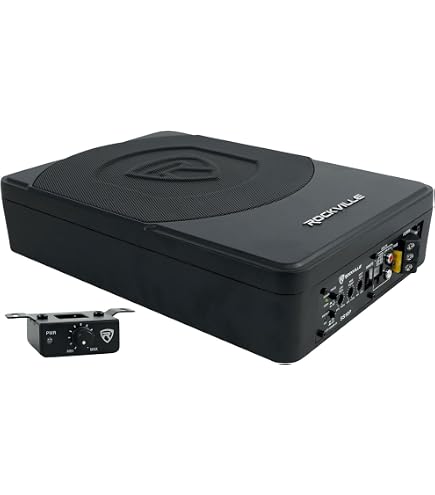 Rockville SS10P 800W Subwoofer Activo para Coche o camión, Amplificador Incorporado, Mando a Distancia con Cable, Aluminio Fundido, para actualizaciones de Audio del Coche Rockville SS10P 800W Subwoofer Activo para Coche o camión, Amplificador Incorporado, Mando a Distancia con Cable, Aluminio Fundido, para actualizaciones de Audio del Coche
