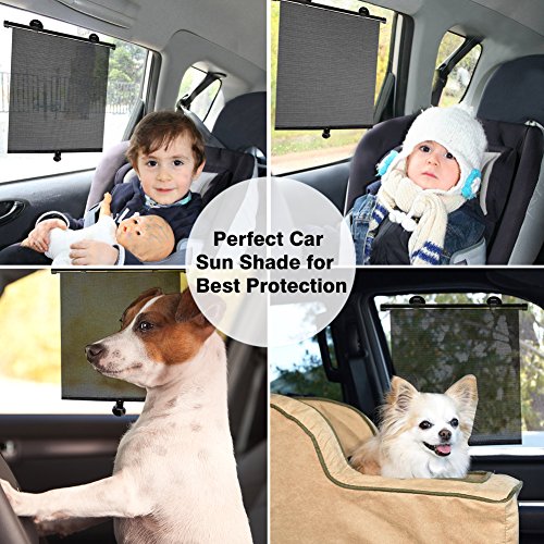 punada Car Sun Shade for Baby,Car Window Shade Roller Retractable Sunshade for Side Windows Windshield Sun Shade Blocks 98% of Harmful UV Rays,Protect Your Kids from Sun Glare and Heat (2 Pack)