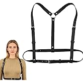 Fyntave Punk Black Waist Harness Belt for Women Plus Size Adjustable Harness Fashion Goth Harnesses Waist Belts Bodies Corset Chain Rave Halloween Dresses Party Accessories