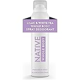 Native Whole Body Deodorant Spray, Lilac & White Tea, 72 Hour Odor Control, Aluminum Free, No Chemical Propellant, Contains Naturally Derived Ingredients, 3.5 oz