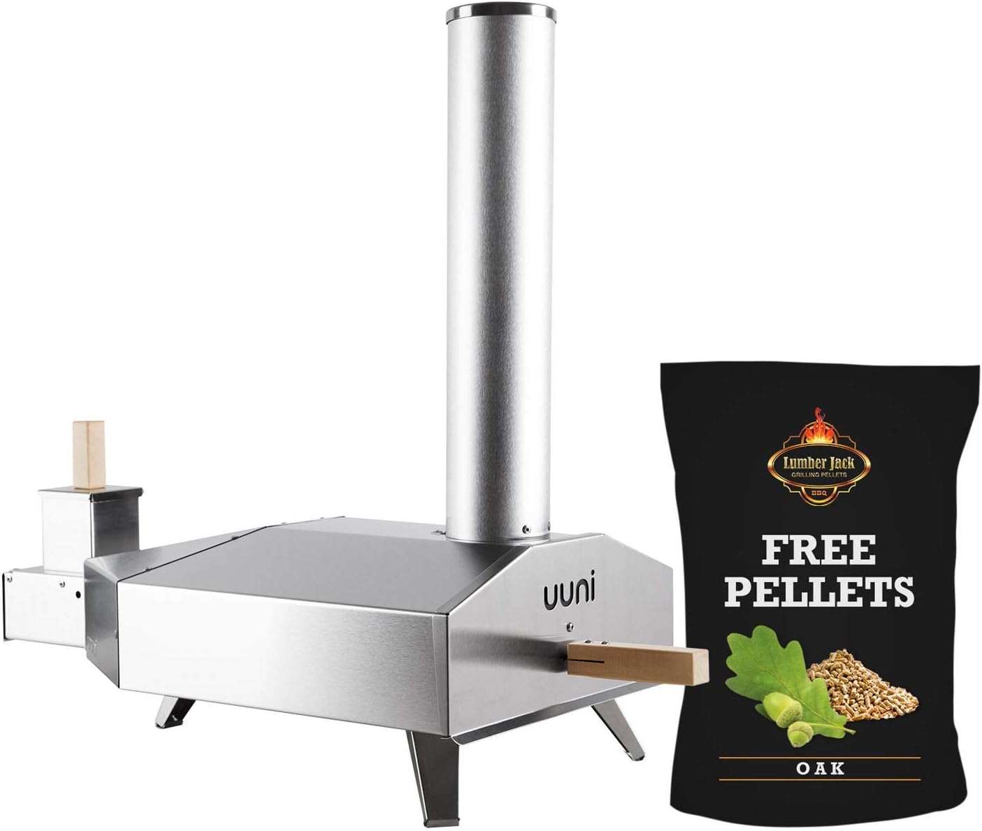 Ooni Uuni 3 BBQ Pellet Fired Pizza Oven, Peel, Pellet with 5 Free BBQ