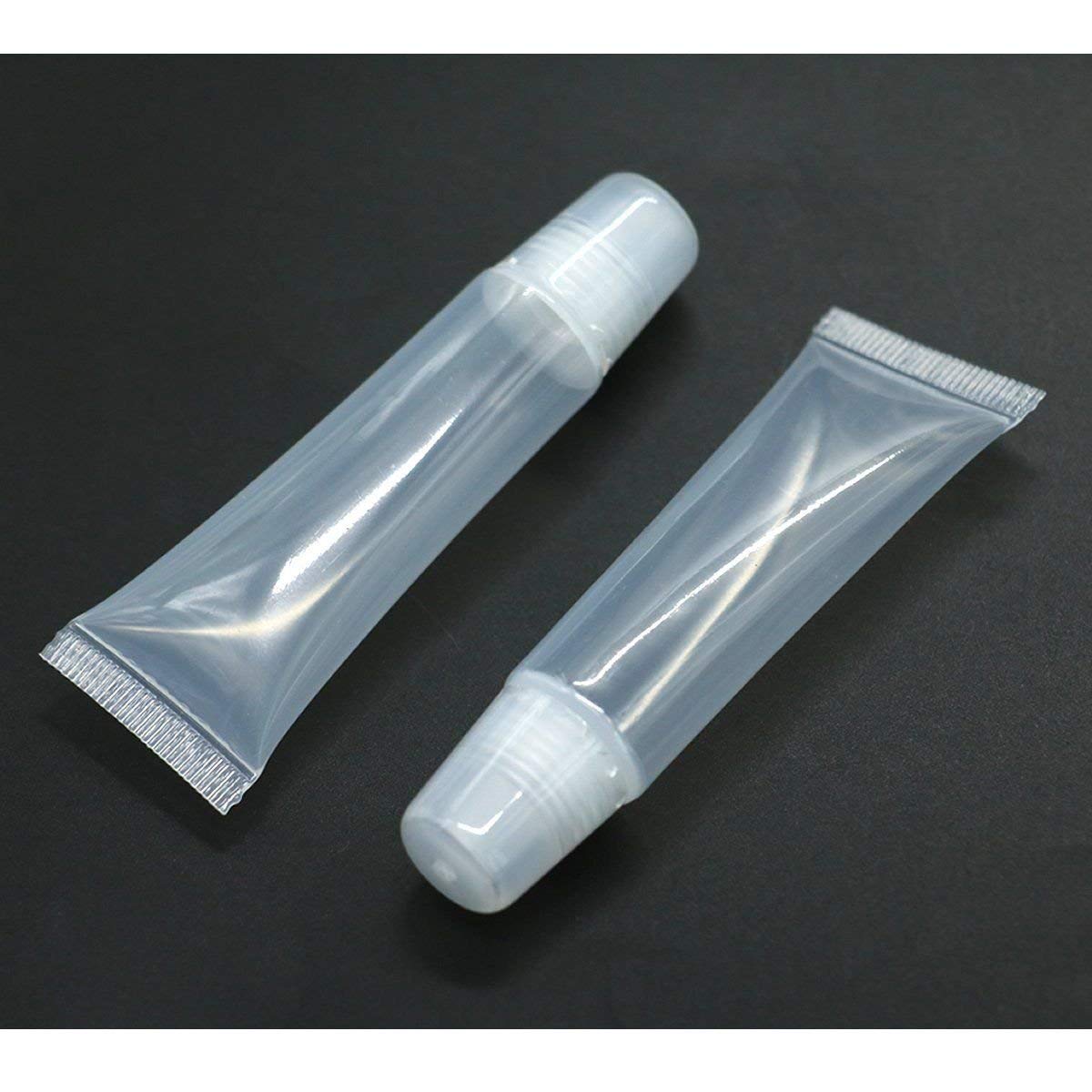 15 ml Empty Refillable Mini Clear Lip Gloss Balm Cosmetic Containers Makeup Accessories Soft Empty Tubes 20 Pcs+2Pcs Syringe : Beauty