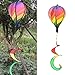 MEXUD-Striped Rainbow Windsock Hot Air Balloon Wind Spinner Multi-Colored Garden Decor by MEXUD