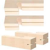 DoubleFill 2 Pairs 4 Inch Line Blocks Masonry String Line, Wood, Wood Color | Masonry Line Holder, for Bricklaying Concrete Blocks, Corner Guide with Grooves for Brick Alignment, Construction Tool