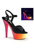 Pleaser Women's Rainbow 209UV Black Sandals 5 M