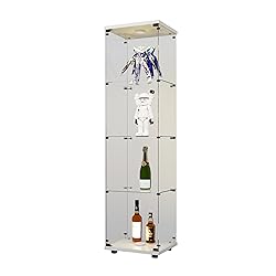 nifoti 4-Shelf LED Lights Glass Display