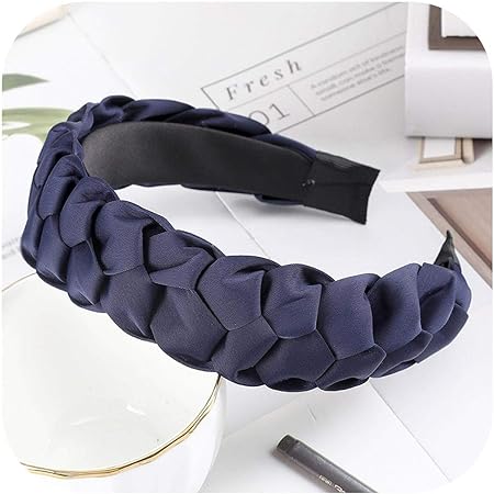 Amazon Co Jp 三つ編みヘアバンド女性生地結び目ヘッドバンドヴィンテージツイストターバンヘアアクセサリー固定ワイドヘアバンド自由奔放に生きる帽子 Navy 2 ビューティー