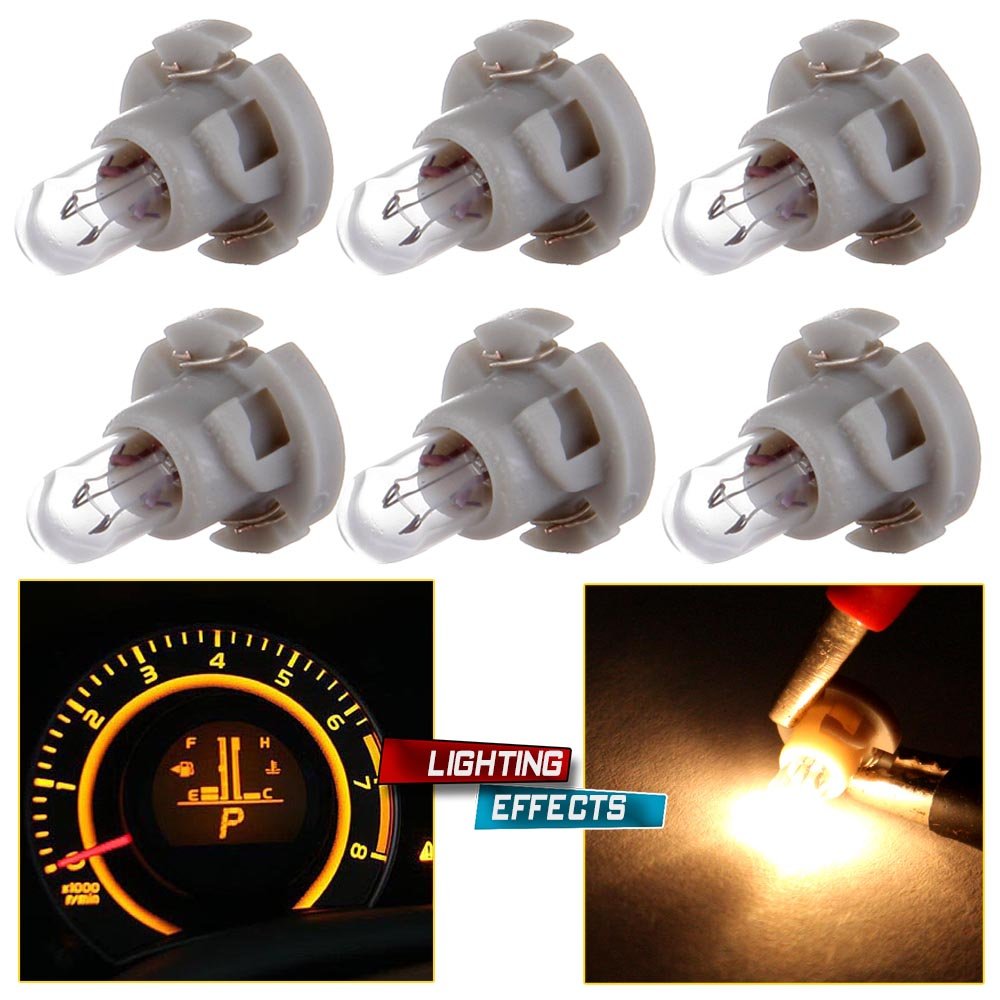 cciyu 6 Pack Warm White T4/T4.2 Neo Wedge Halogen A/C Climate Control Bulb Replacement fit for A/C Climate Control Light