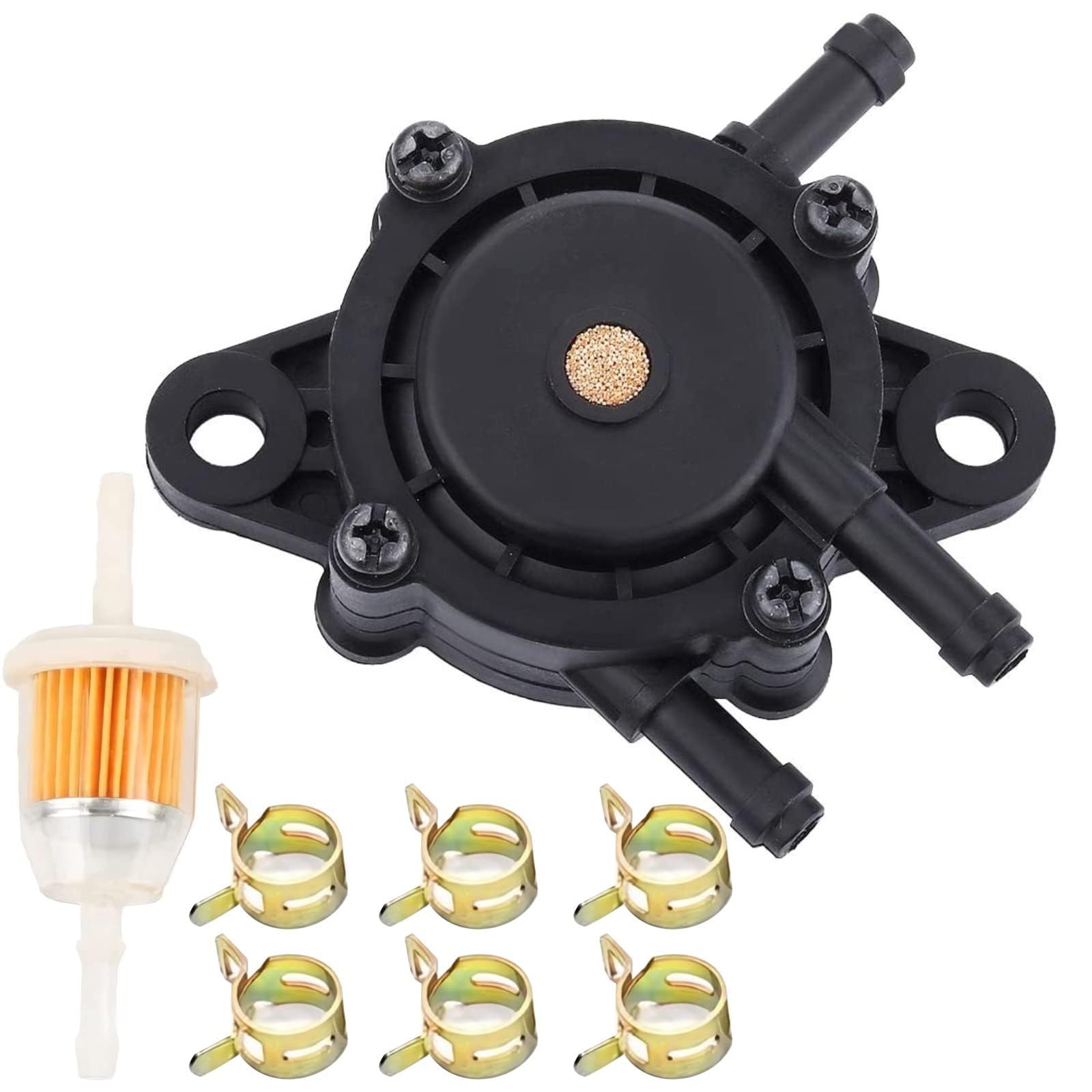 Car electric Fuel Pump Replace Fuel Pump 691034 692313 Briggs 808492 597338 Kohler 17hp-27hp For Lawn Mower Tractor Golf Cart Engine and Kawasaki Cub Cadet Craftsman Starter Vacuum Fuel Pump (A Set)