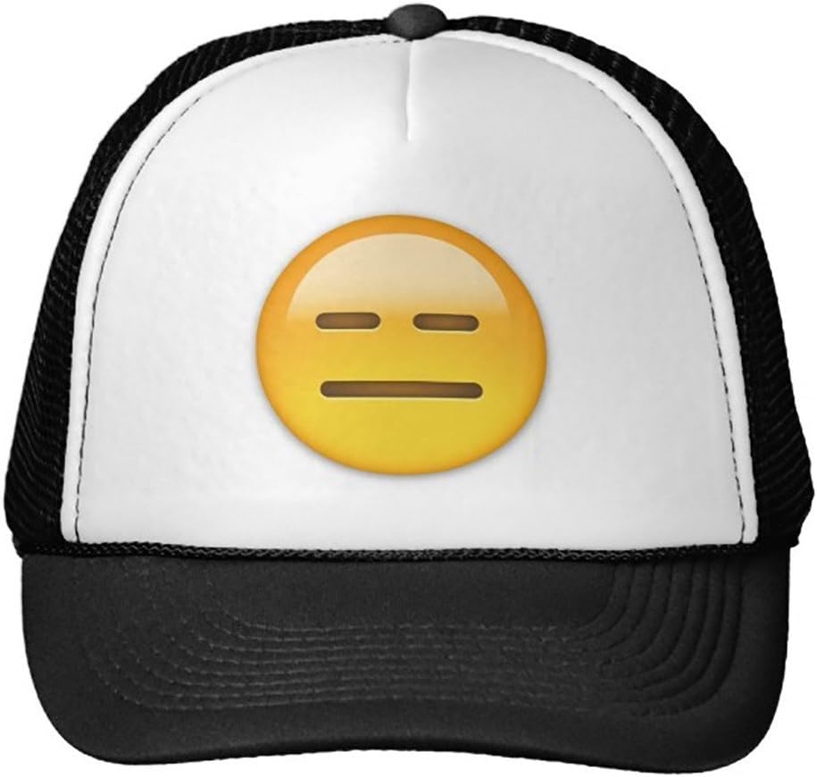 Toyship Emoji Snap Back Hat Smiley Mens Trucker Hats Emoji Expressionless Face