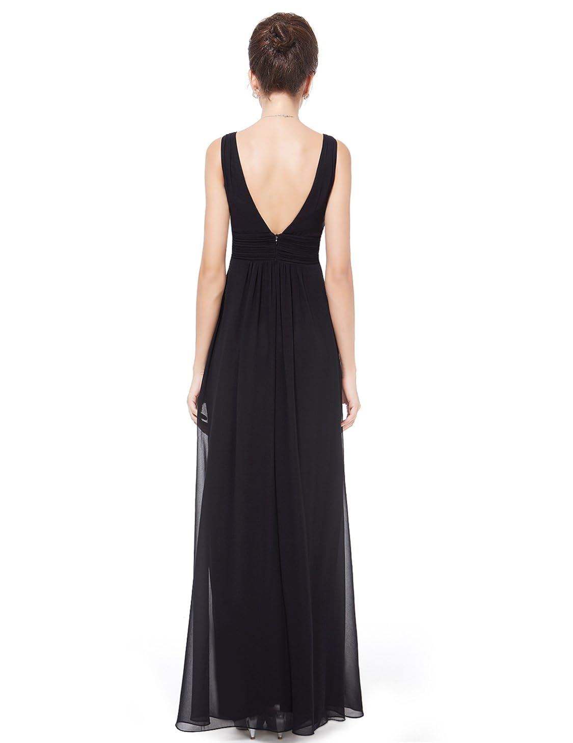 Ever-Pretty Abito Da Sera Con Paillettes E Maniche – Scollo Rotondo, Vita Con Nastro, Gonna A-Line – Per Cocktail, Ballo, Matrimonio