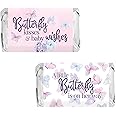 Butterfly Girl Baby Shower Miniature Chocolate Candy Bar Wrappers, A Little Butterfly is on Her Way Baby Shower Favor Stickers - 45 Count