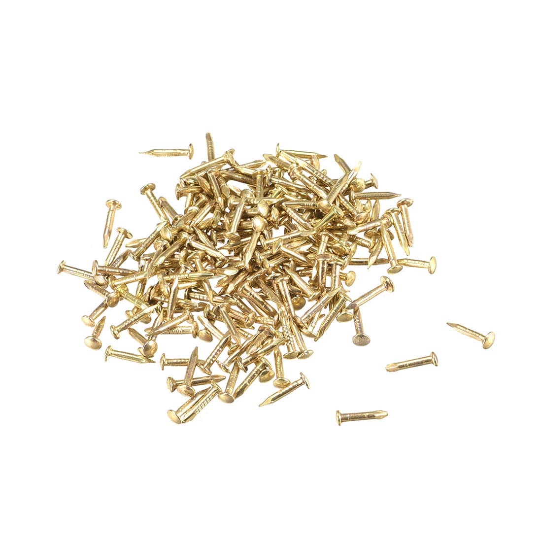 sourcing map Small Tiny Nails 1.2x8mm(DXL) for Wooden DIY Decorative Pictures Boxes Household Accessories Brass Tone 500pcs
